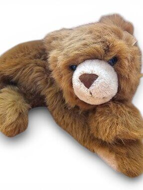 Joy Times Bear LARGE Plush Stuffed Toy Floppy Brown Fuzzy Vintage 1983 30"